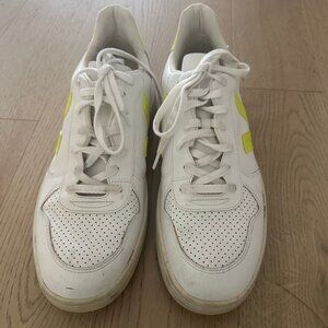 Men's Veja V-10 Leather "White Jaune Fluo" Sneakers